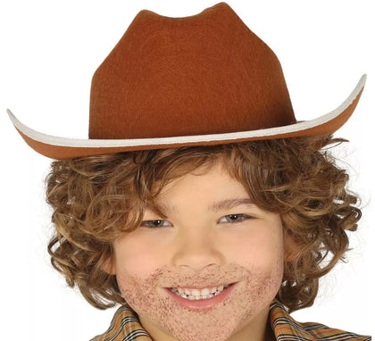 Sombrero de fieltro Vaquero infantil marrón