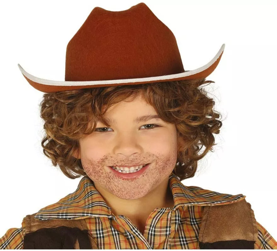 Sombrero de fieltro Vaquero infantil marrón