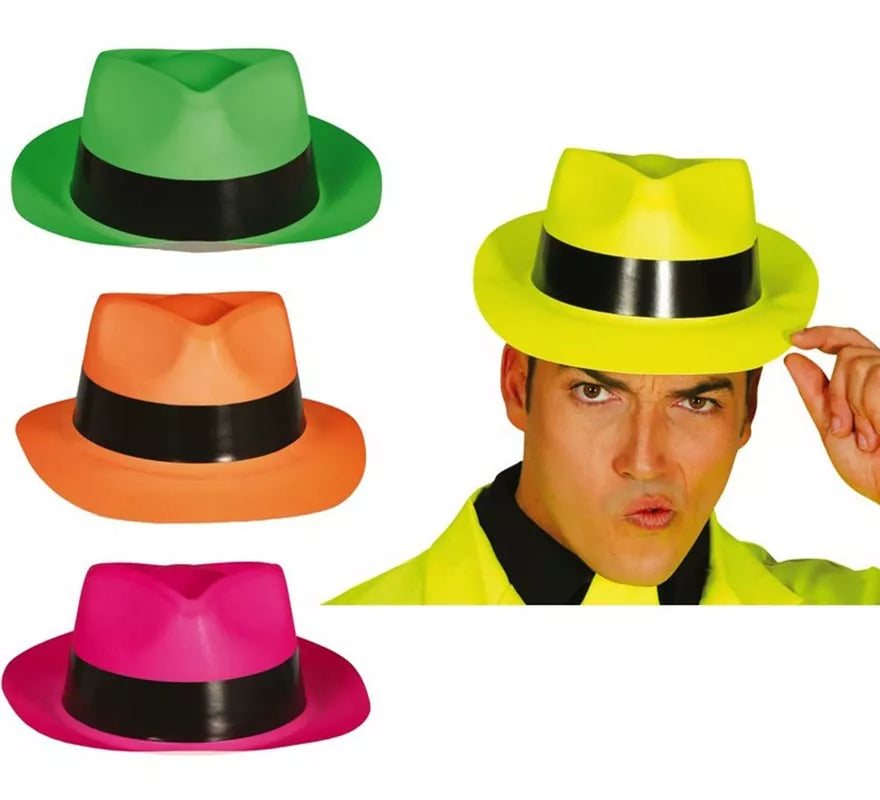 Sombrero de Gangster de plástico colores surtidos