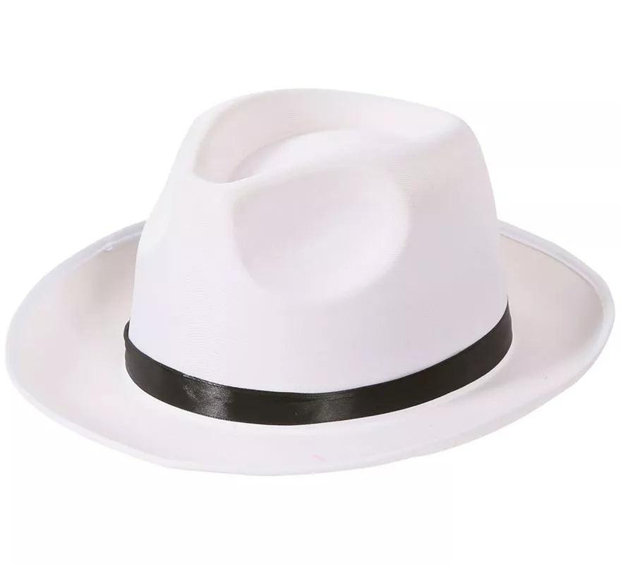 Translation missing: en.Sombrero de Gánster blanco con banda negra
