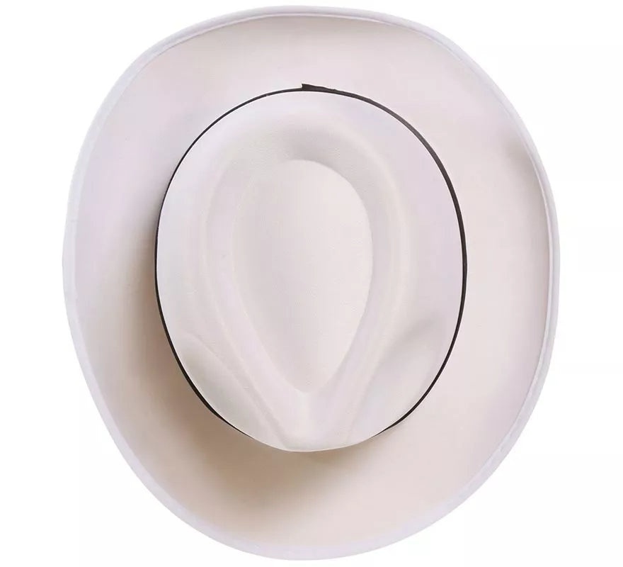 Sombrero de Gánster blanco con banda negra