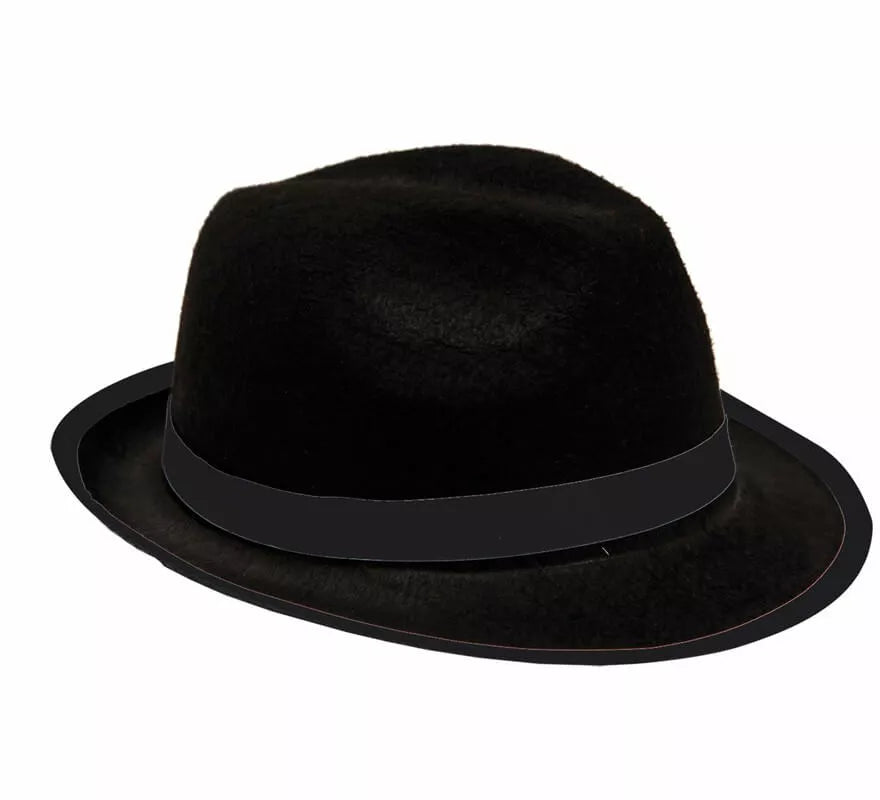 Translation missing: en.Sombrero de Gánster de fieltro negro Infantil
