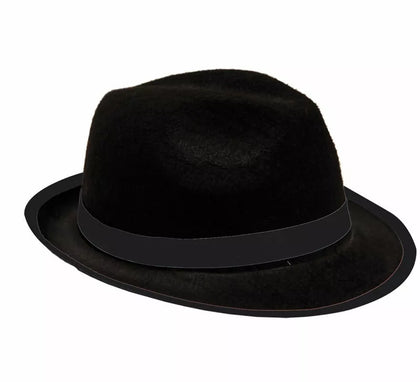 Sombrero de Gánster de fieltro negro Infantil