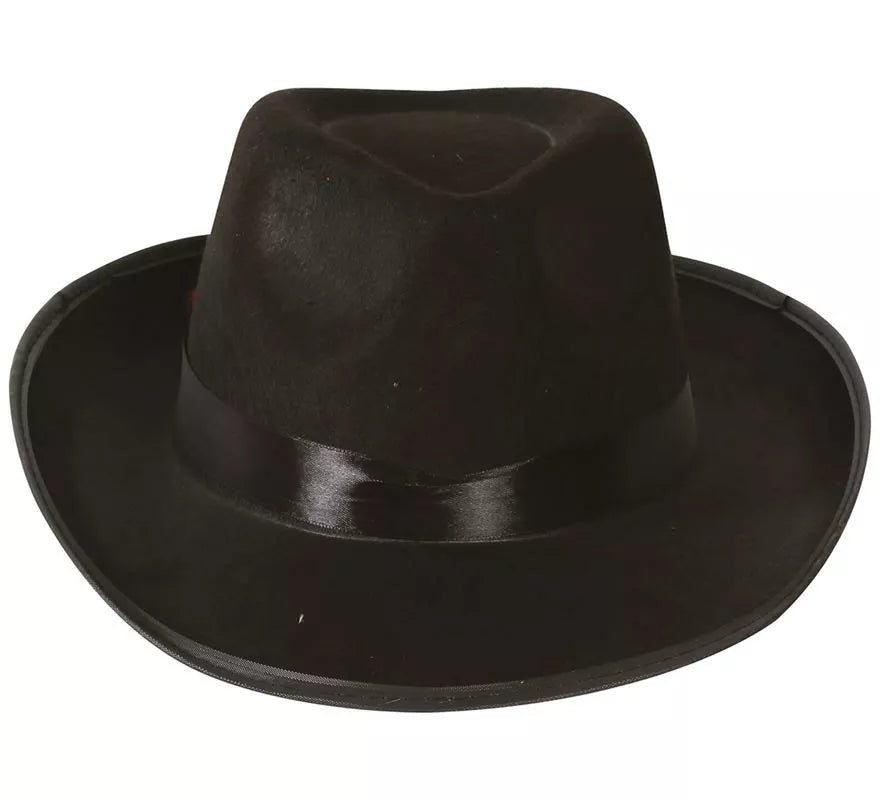 Translation missing: en.Sombrero de Gánster negro con banda negra