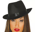 Sombrero de Gánster negro con banda negra