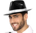 Sombrero de Mafioso Negro y Blanco con Brillo