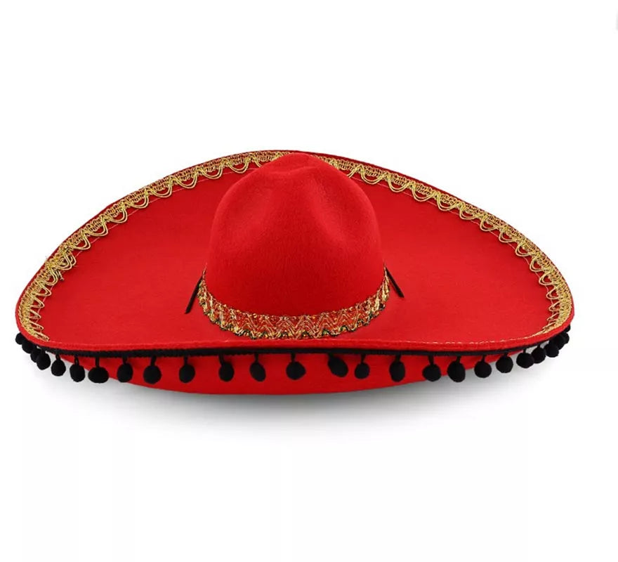 Translation missing: en.Sombrero de Mariachi Mejicano rojo adulto