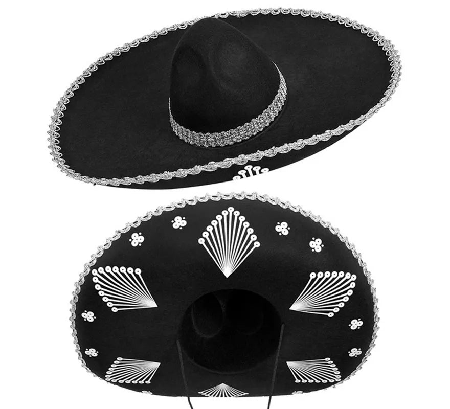 Translation missing: en.Sombrero de Mariachi Mexicano negro adulto
