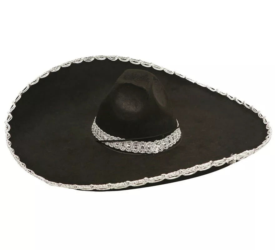 Translation missing: en.Sombrero de Mariachi Mexicano negro infantil 56cm de diámetro