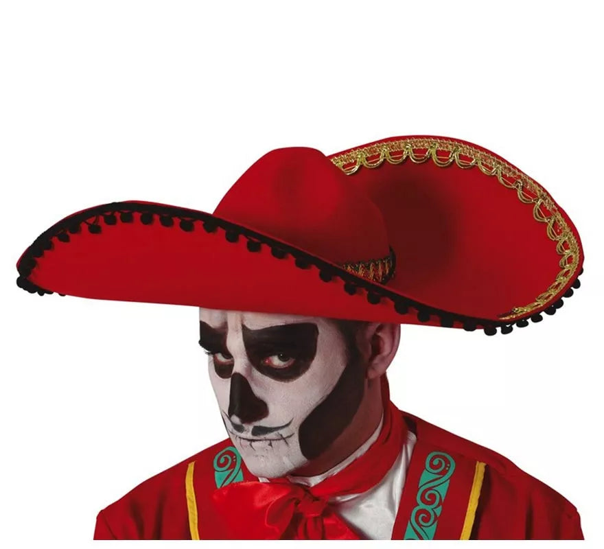 Sombrero de Mexicano Rojo Fieltro