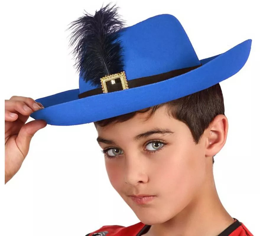 Translation missing: en.Sombrero de Mosquetero Azul infantil