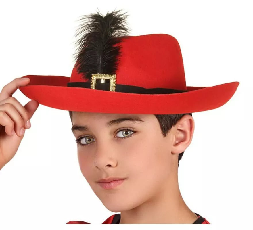 Translation missing: en.Sombrero de Mosquetero Rojo infantil