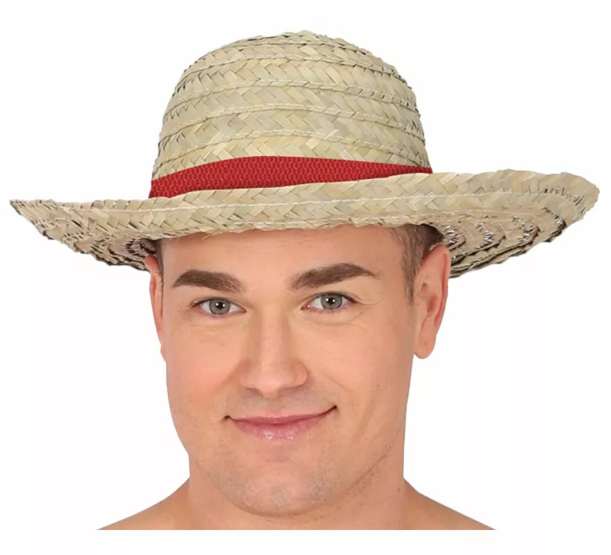 Translation missing: en.Sombrero de Paja con cinta roja adulto