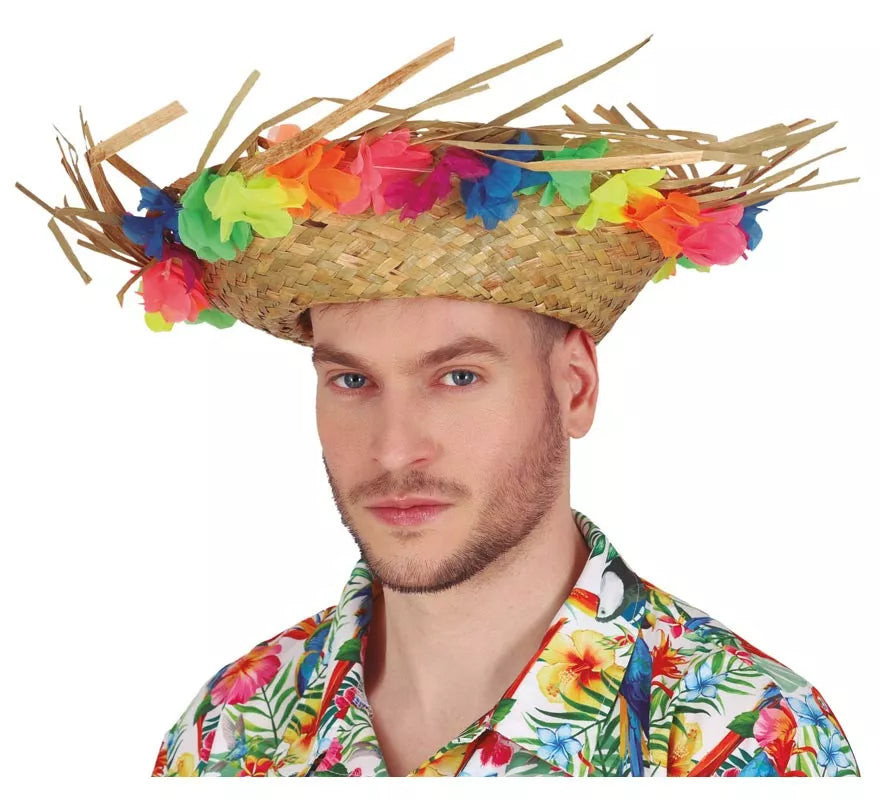 Translation missing: en.Sombrero de Paja con Flores tropical