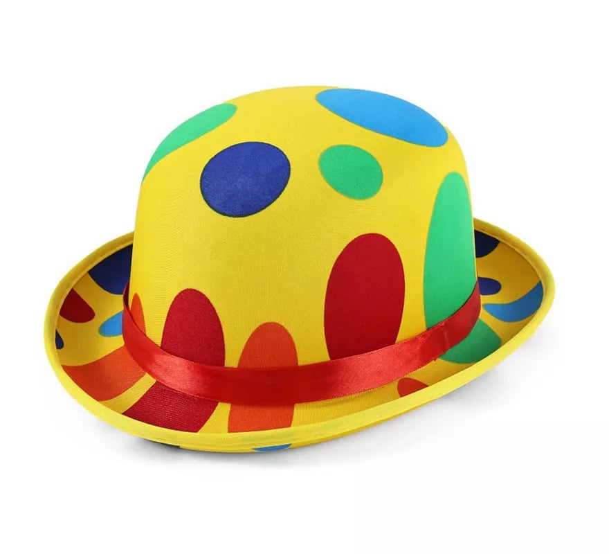 Translation missing: en.Sombrero de Payaso lunares multicolor adulto