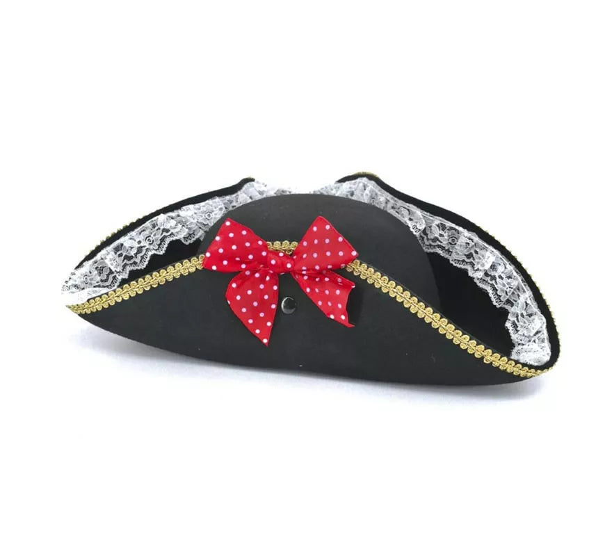 Translation missing: en.Sombrero de Pirata negro con lazo para mujer