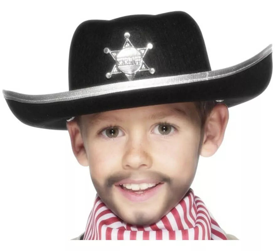 Translation missing: en.Sombrero de Sheriff del Oeste color Negro Infantil