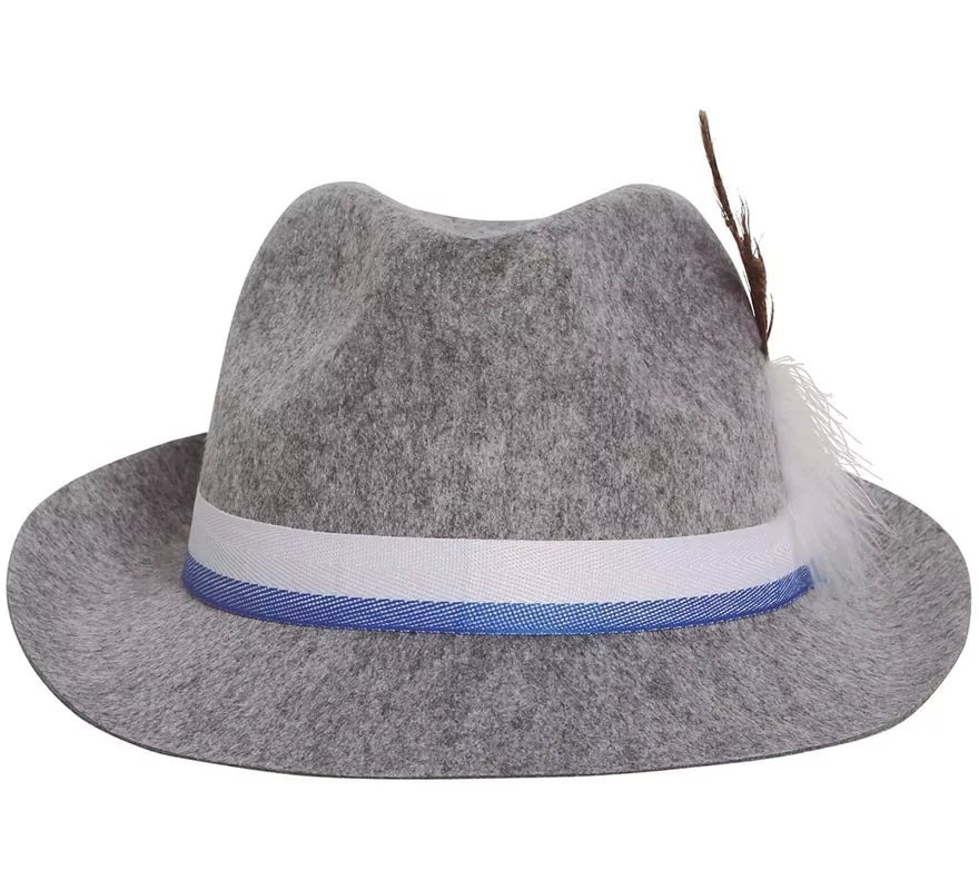 Translation missing: en.Sombrero de Tirolés gris con cinta azul