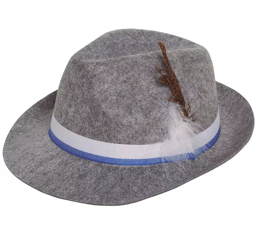 Translation missing: en.Sombrero de Tirolés gris con cinta azul
