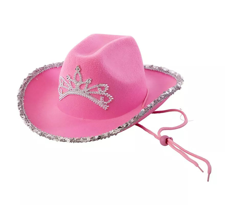 Sombrero de Vaquera brillante infantil de 35x28x11,5 cm