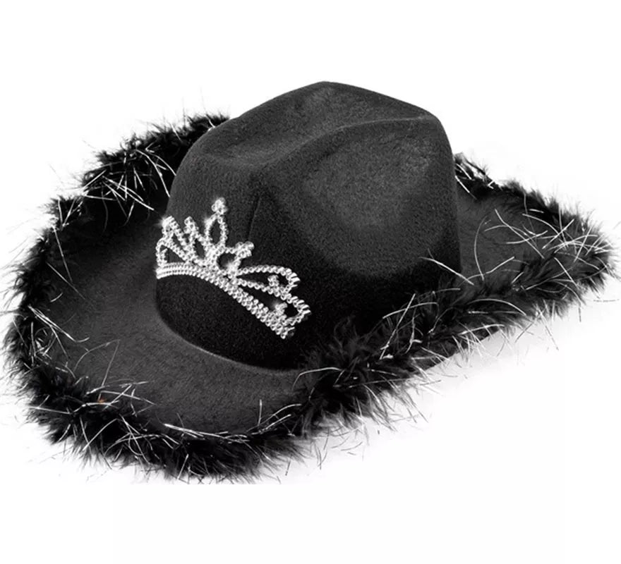 Translation missing: en.Sombrero de Vaquera con Tiara y Borde de Plumas en varios colores