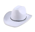 Sombrero de Vaquero blanco cordón negro adulto