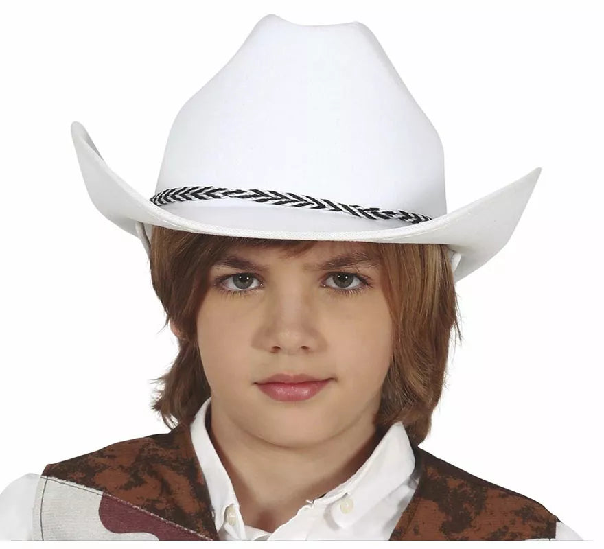 Translation missing: en.Sombrero de Vaquero Blanco de Fieltro Infantil
