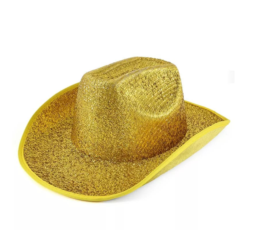 Translation missing: en.Sombrero de Vaquero Lame dorado adulto