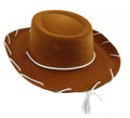 Sombrero de Vaquero marrón con costuras infantil
