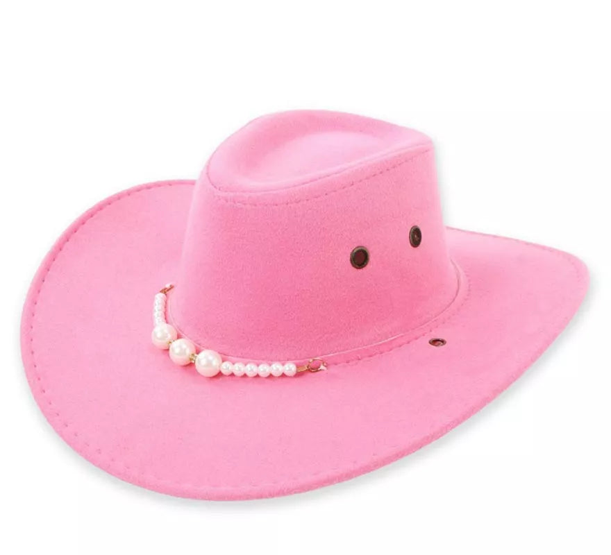 Translation missing: en.Sombrero de Vaquero rosa con Abalorios adulto