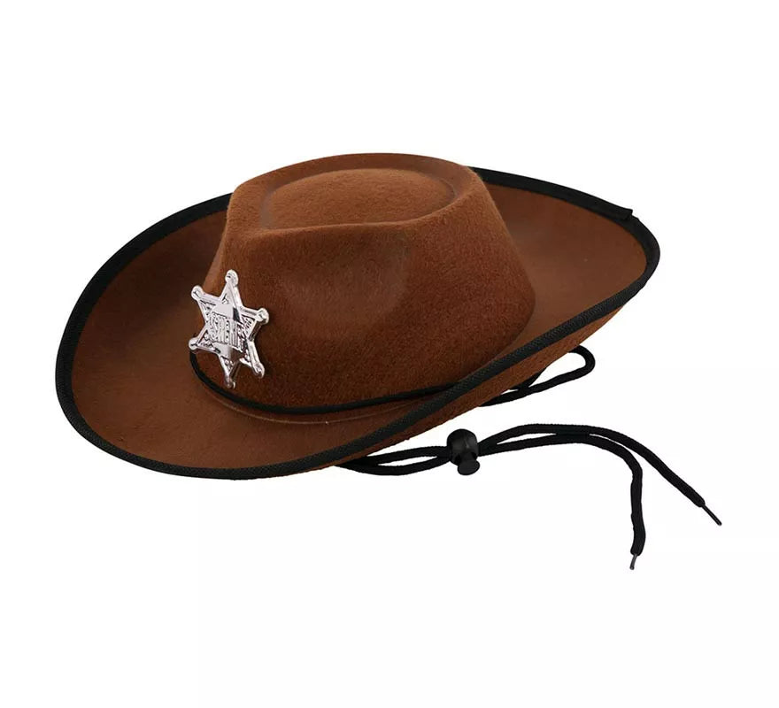 Translation missing: en.Sombrero de Vaquero Sheriff marrón infantil de 34x26x9 cm