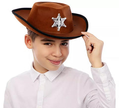 Brown Sheriff Cowboy Hat for Kids 34x26x9 cm