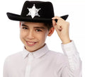 Sombrero de Vaquero Sheriff negro infantil de 34x26x9 cm