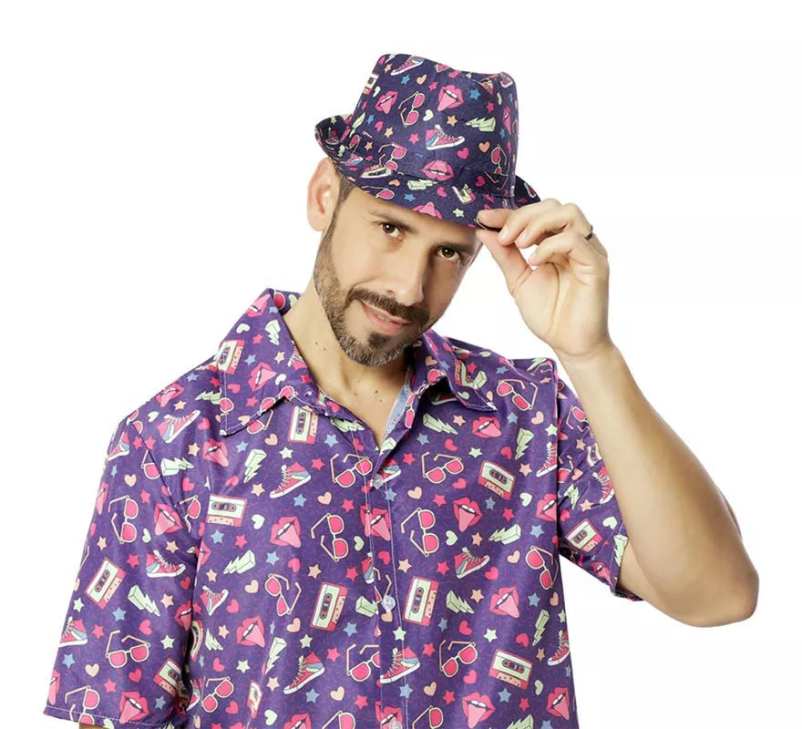 Translation missing: en.Sombrero Fedora lila de los Años 90 para hombre