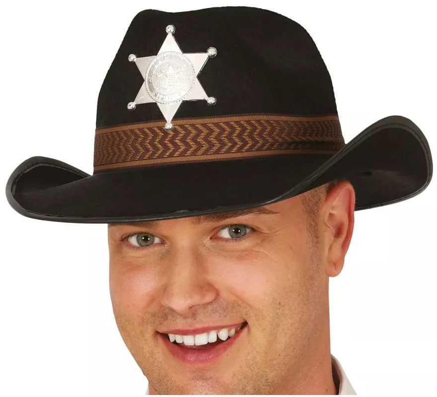 Sombrero fieltro de Sheriff negro