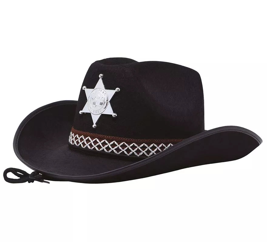 Sombrero fieltro de Sheriff negro