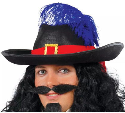 Sombrero fieltro negro de Mosquetero