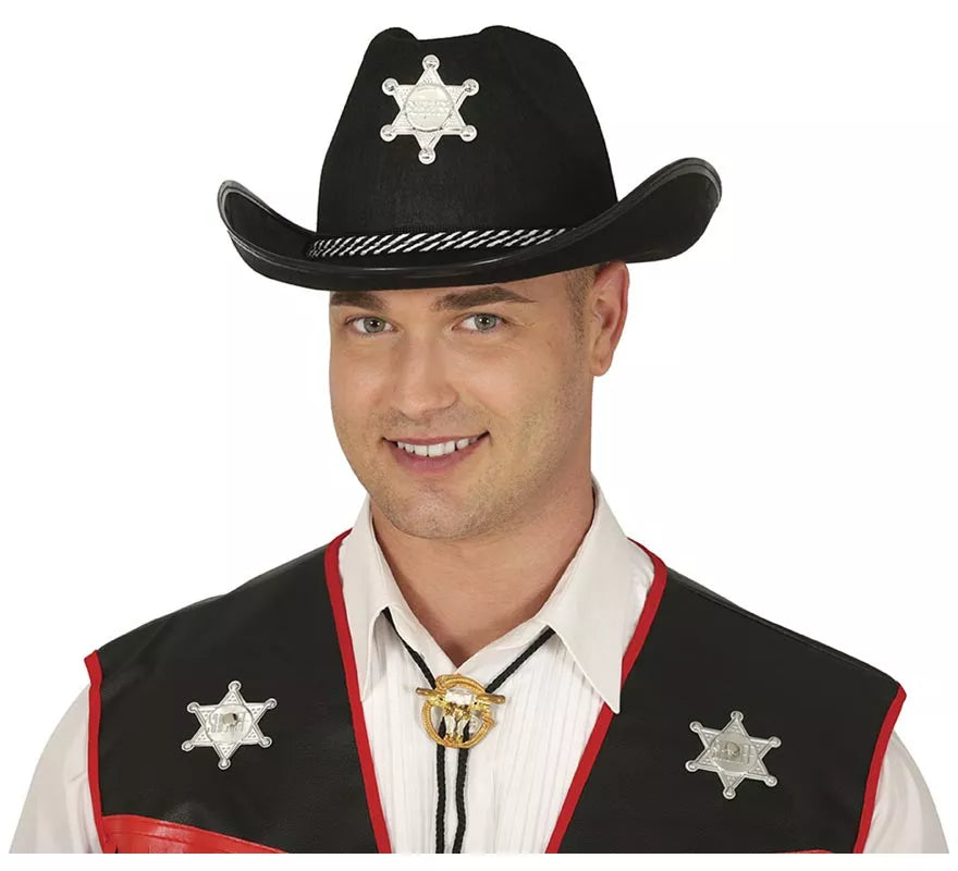 Sombrero fieltro Sheriff negro