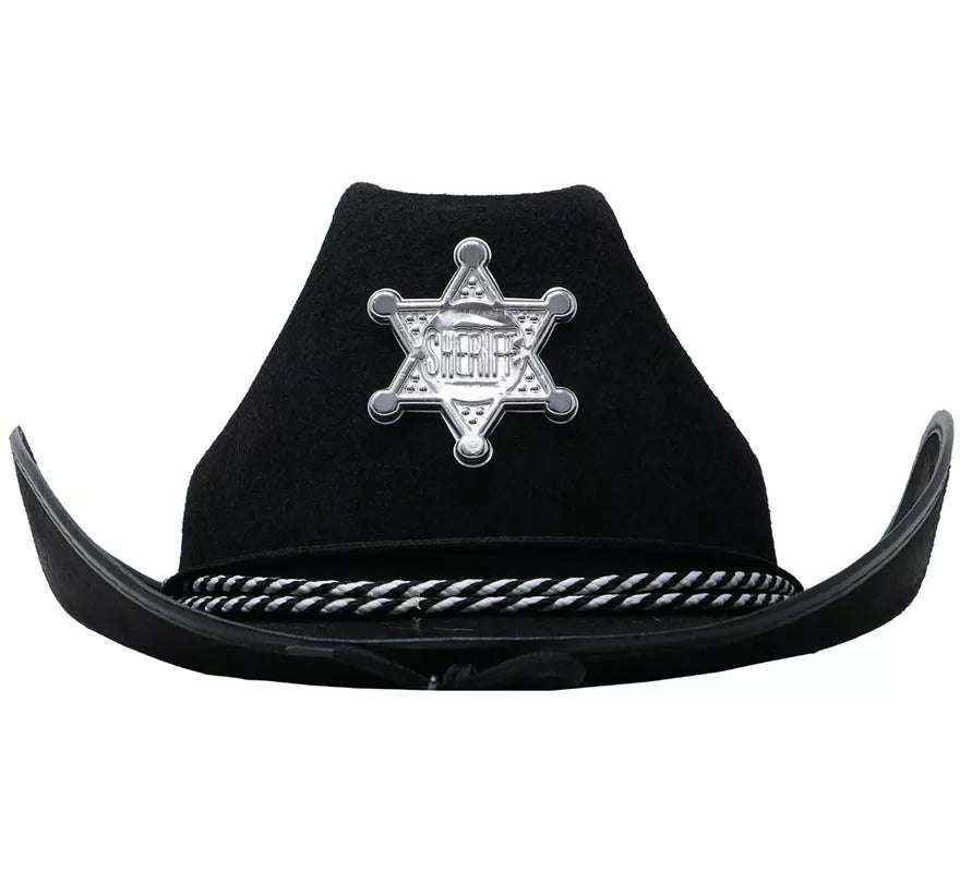 Sombrero fieltro Sheriff negro