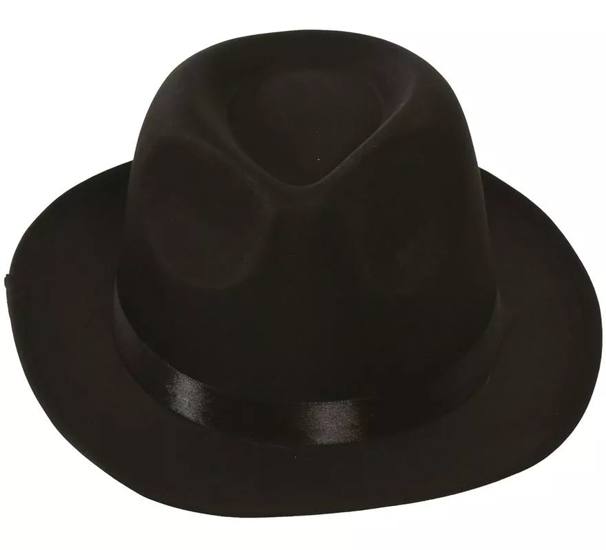 Sombrero Ganster de tela negro
