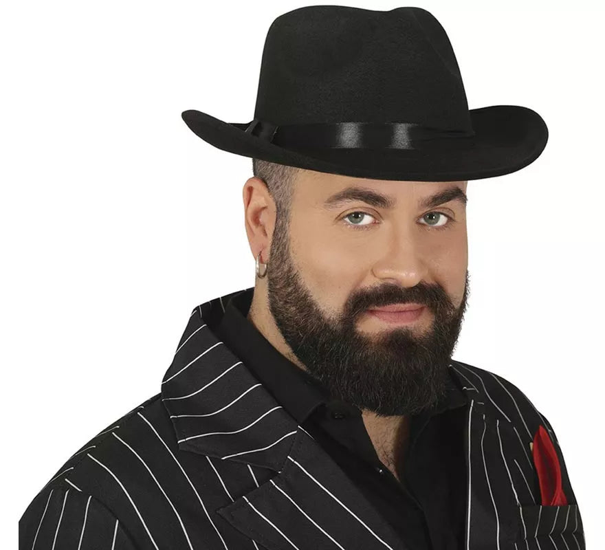 Sombrero Ganster de tela negro