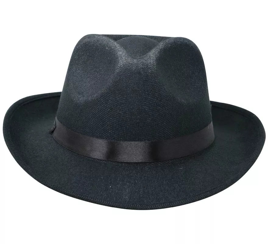 Sombrero Ganster de tela negro