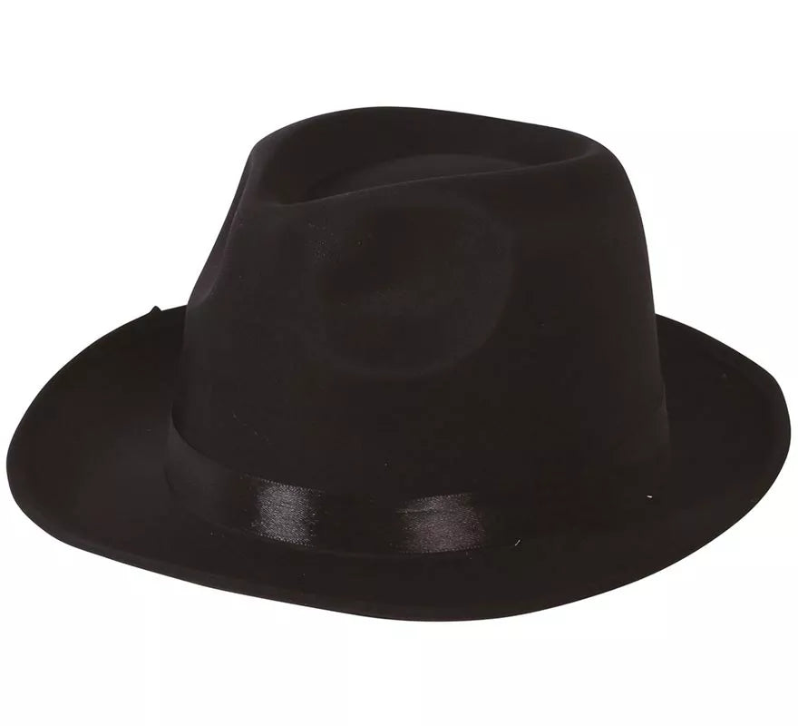 Sombrero Ganster de tela negro
