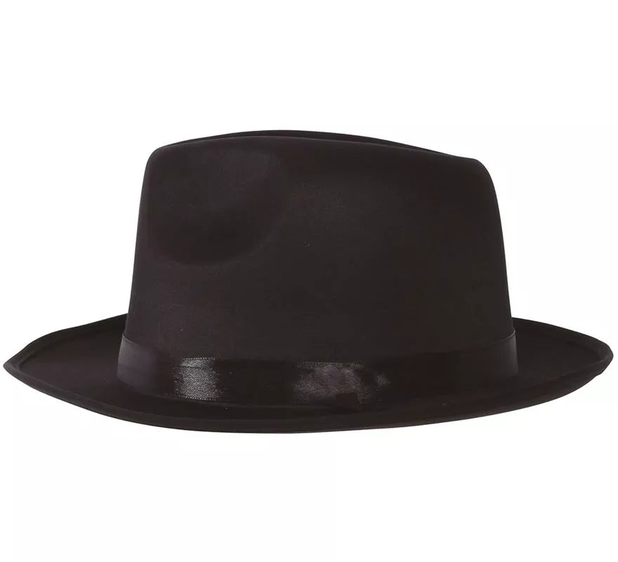 Sombrero Ganster de tela negro
