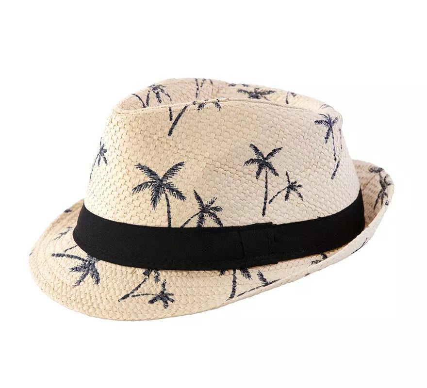 Translation missing: en.Sombrero Hawaiano beige adulto de 28x23x13 cm