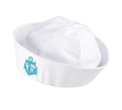 White Sailor Hat with Sequin Anchor