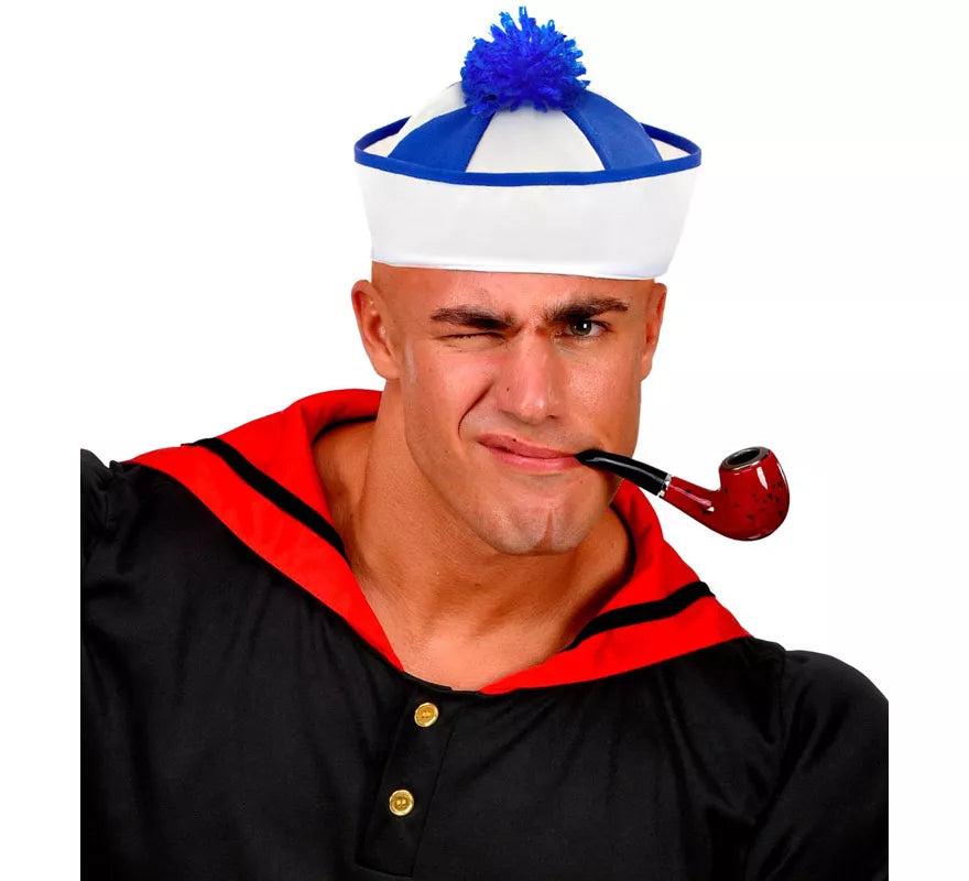 Translation missing: en.Sombrero Marinero con Franjas y Borla Azul
