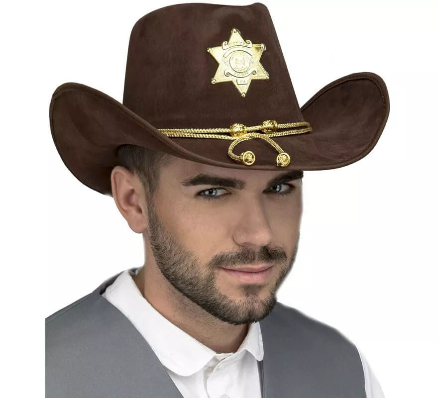 Translation missing: en.Sombrero Marrón de Sheriff con Estrella