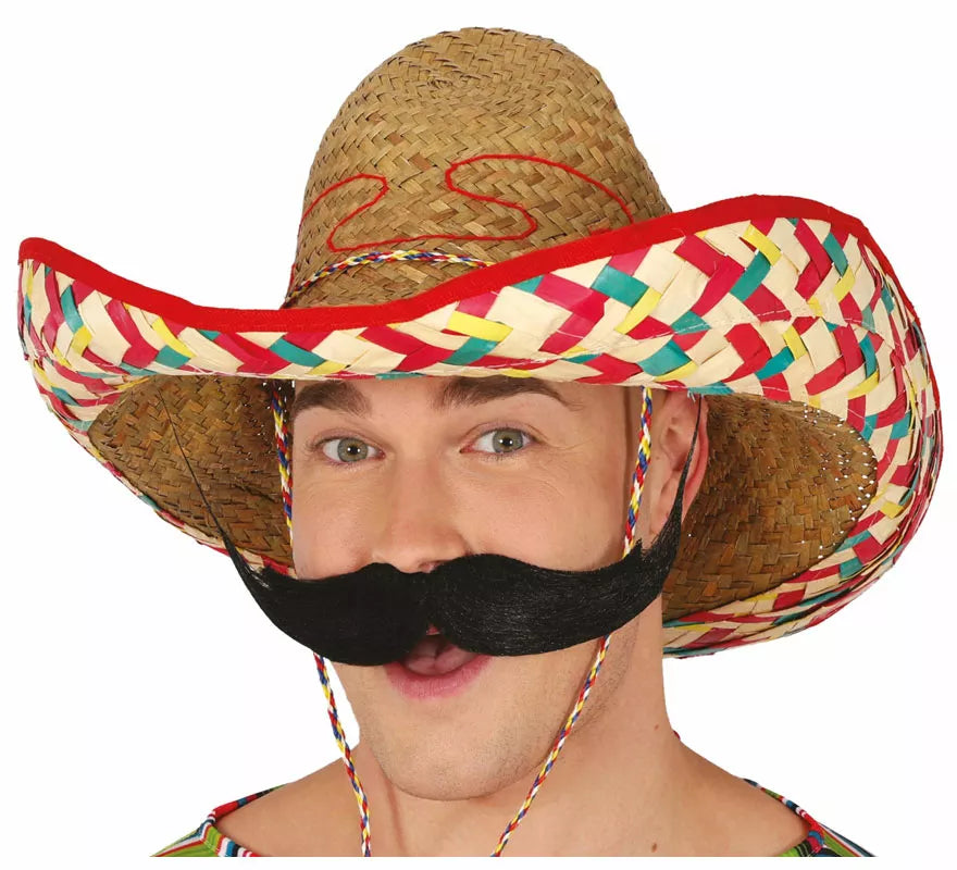Translation missing: en.Sombrero Mexicano de paja decorado de 50 cm adulto