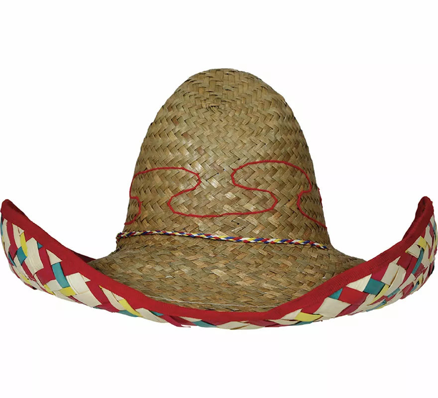Translation missing: en.Sombrero Mexicano de paja decorado de 50 cm adulto